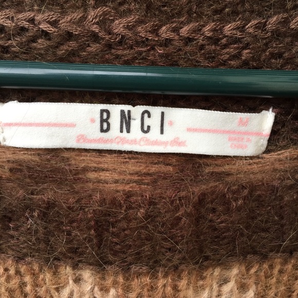 BNGI Brown Mohair Blend Fair Isle Sweater Sz M - Picture 6 of 12